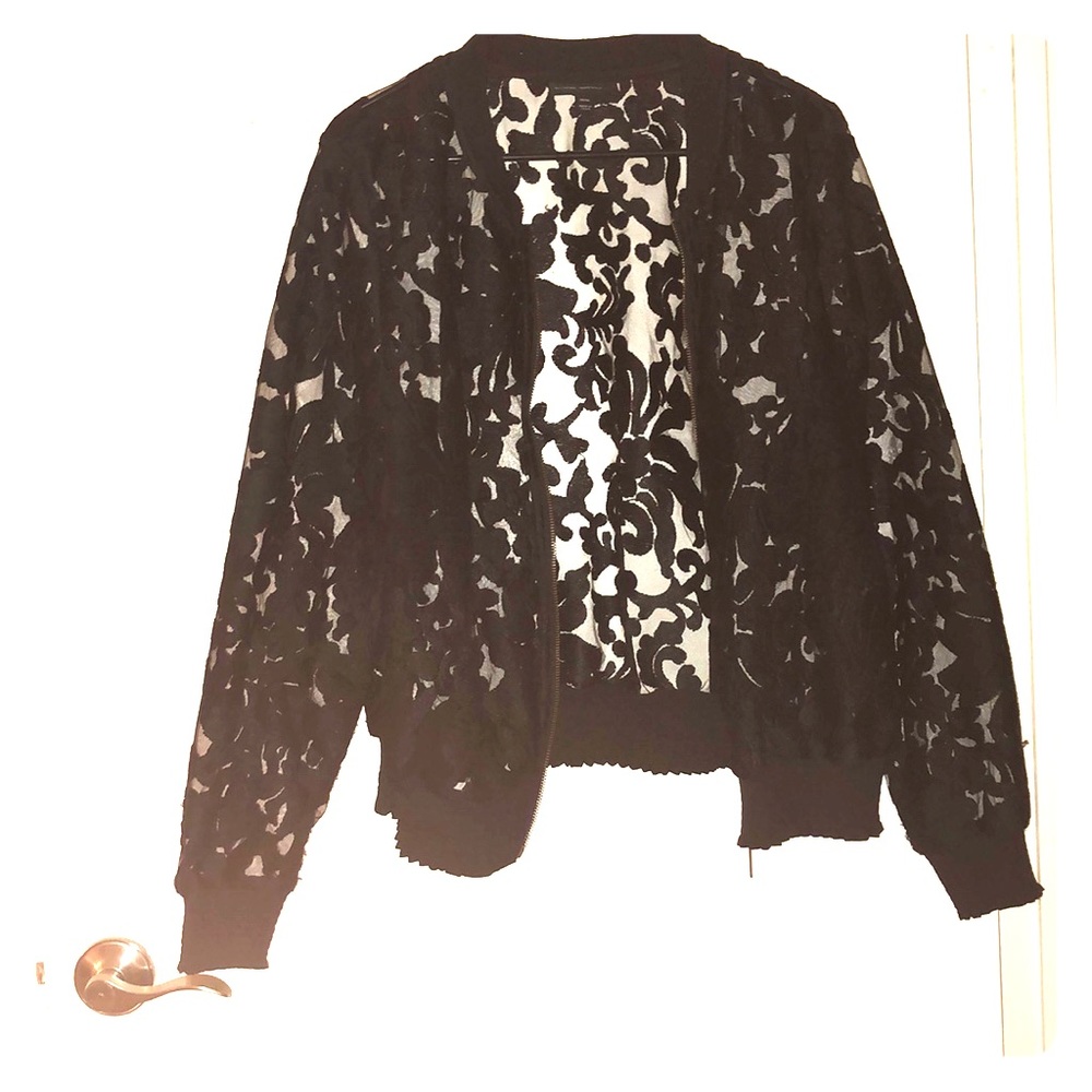 Filigree Pattern Sheer Bomber